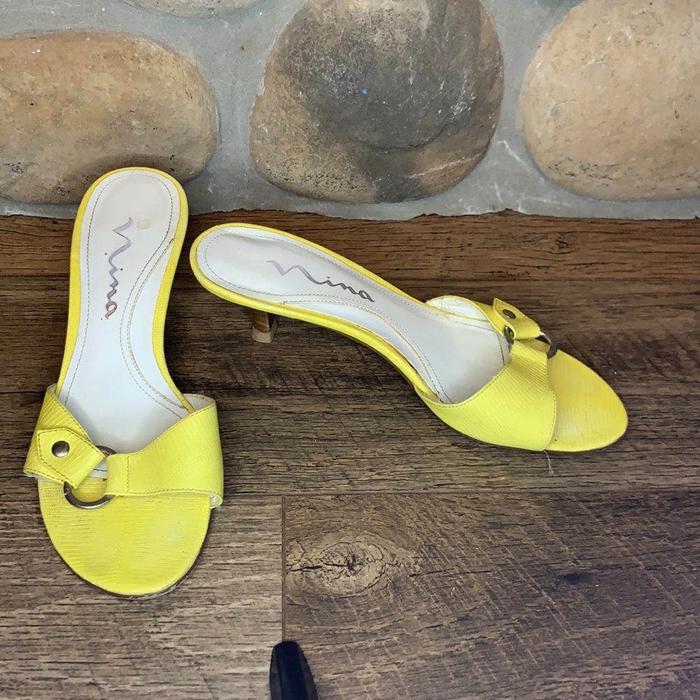 Nina yellow heeled sandal
